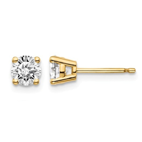 GEM AND HARMONY  3/4 Carat (Ctw Vs2-Si1, D-E-F) Lab Grown Diamond Solitaire Stud Earrings In 14K Gold In Yellow