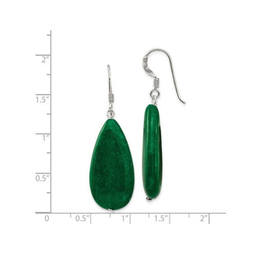 Green Jade Earrings in Sterling Silver