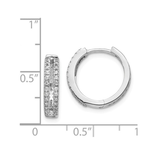 1/4 Carat Diamond Huggie Hoop Earrings in 14K White Gold