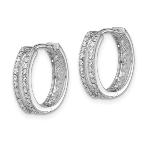 1/4 Carat Diamond Huggie Hoop Earrings in 14K White Gold