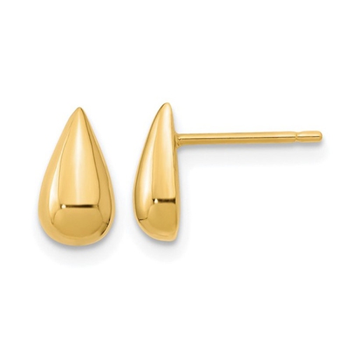 GEM AND HARMONY  14K Gold Polished Teardrop Earrings In Yellow