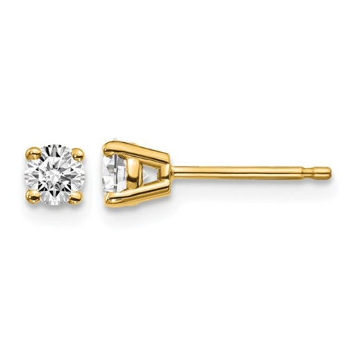 GEM AND HARMONY  1/3 Carat (Ctw Vs2-Si1, D-E-F) Lab Grown Diamond Solitaire Stud Earrings In 14K Gold In Yellow