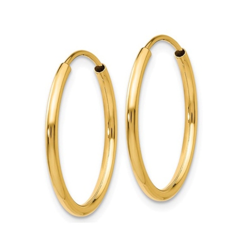 Small Hoop Earrings in 14K Yellow Gold 3/4