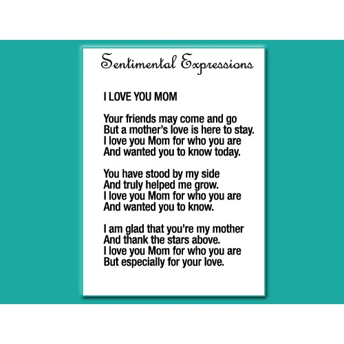 I Love You Mom Pendant Necklace in Antiqued Sterling Silver with Chain