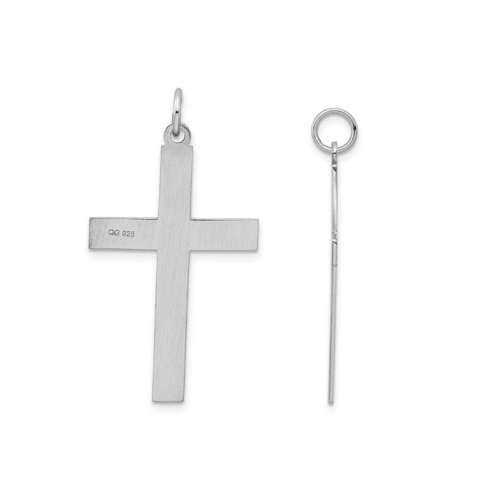 Sterling Silver Laser Designed Cross Pendant Necklace with Chain