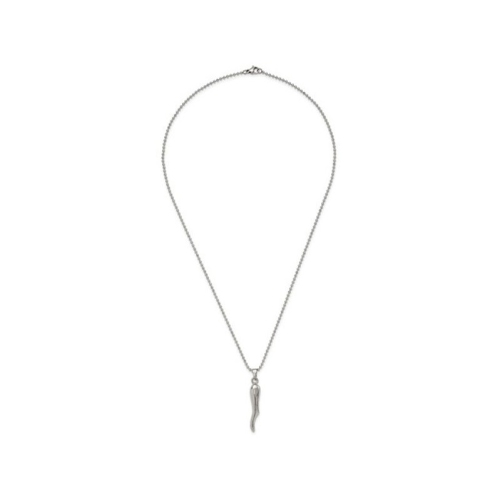 Collier à pendentif en forme de corne italienne en acier inoxydable avec chaîne