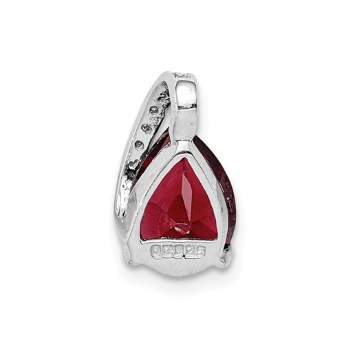 Sterling Silver Garnet 2.10 Carat Drop Pendant Necklace with Chain