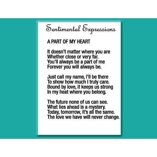 A Part of My Heart Pendant Necklace in Sterling Silver with Chain