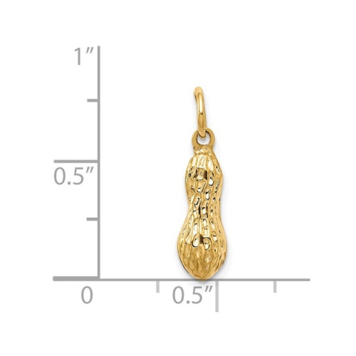 14K Yellow Gold Peanut Charm Pendant Necklace with Chain
