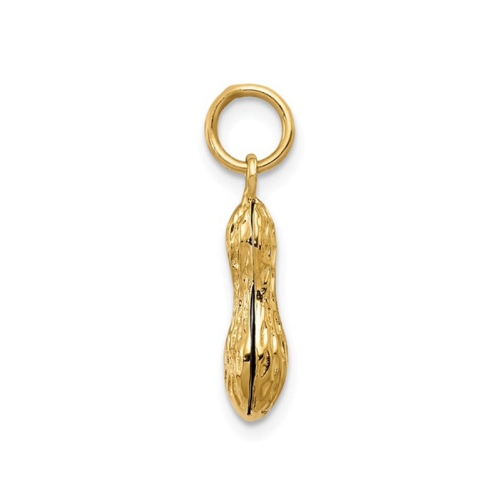 14K Yellow Gold Peanut Charm Pendant Necklace with Chain