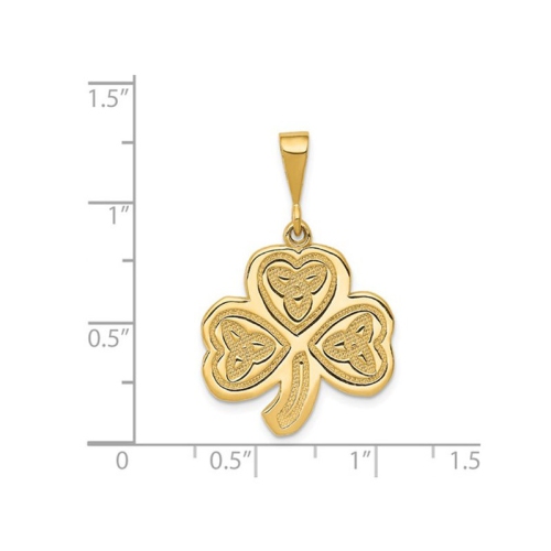 Clover Leaf Trinity Pendant Necklace in 14K Yellow Gold with Chain