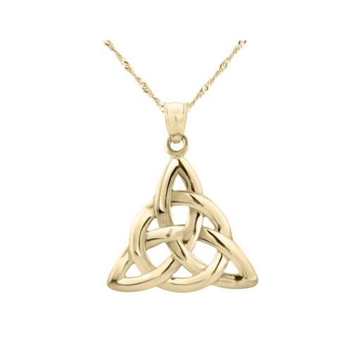 GEM AND HARMONY  14K Gold Polished Trinity Pendant Necklace With Chain In Yellow