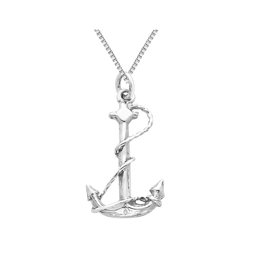 White gold clearance anchor charm