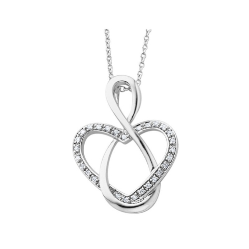 GEM AND HARMONY  Lifetime Friend Pendant Necklace In Sterling With Synthetic Cubic Zirconia (Cz) In Silver