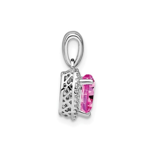 1.50 Carat Lab-Created Pink Sapphire Heart Pendant Necklace in Sterling Silver with Chain