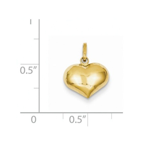 14K Yellow Gold Heart Pendant Necklace with Chain