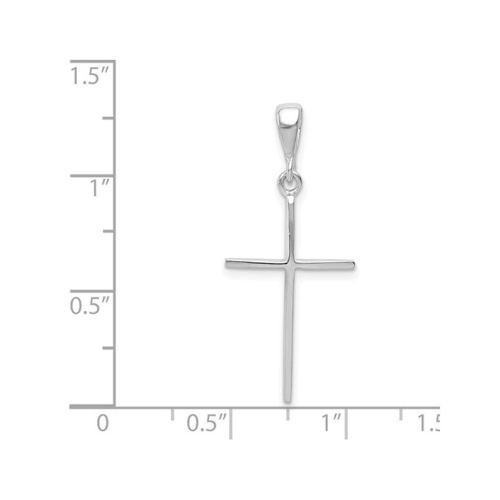 14K White Gold Cross Pendant Necklace