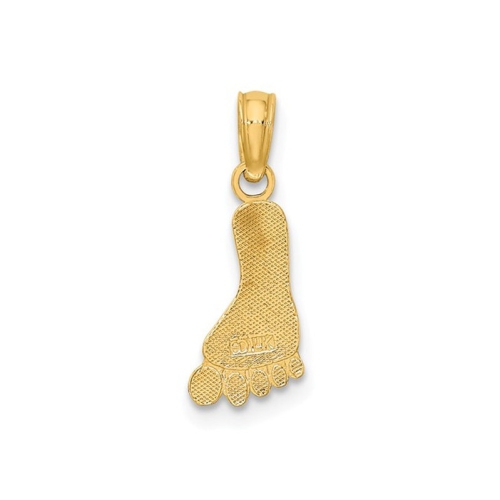 Breloque en forme de pied en or jaune 14 ct avec chaîne