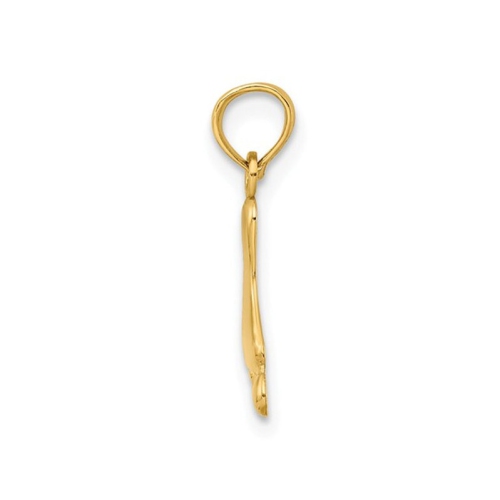 Breloque en forme de pied en or jaune 14 ct avec chaîne