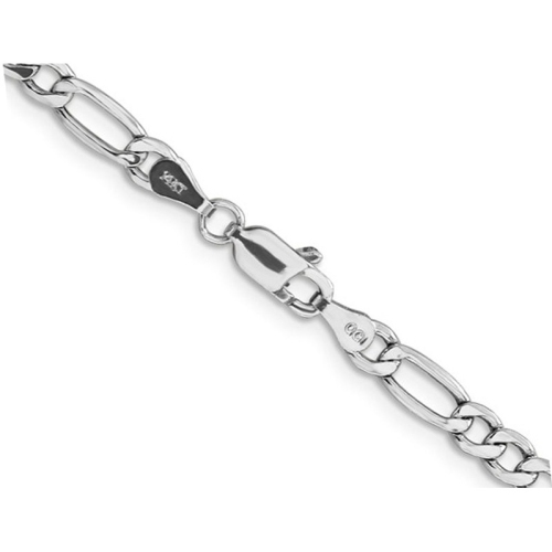 Chaîne Figaro en or blanc 14K ct de 18 po