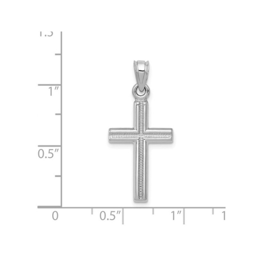 14K White Gold Cross Pendant Necklace with Chain