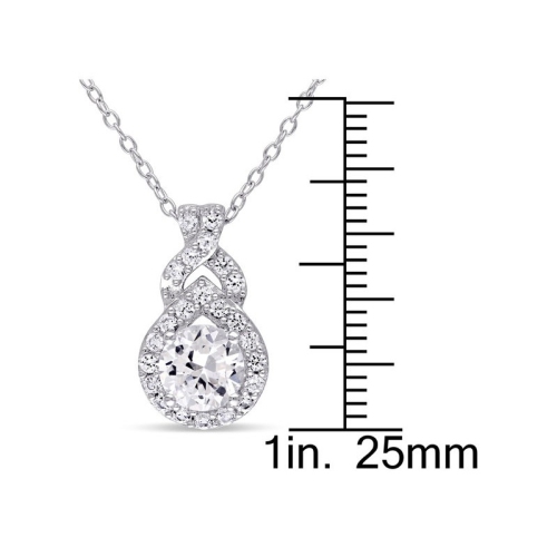 1 4/5 Carat Lab-Created White Sapphire Pendant Necklace in Sterling Silver