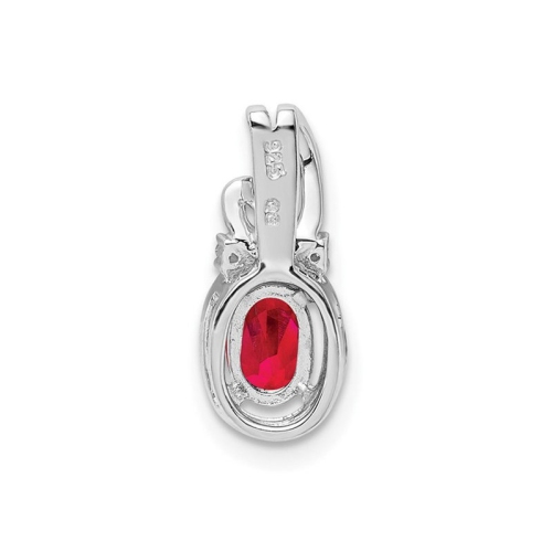 Natural Red Ruby 2/3 Carat Drop Pendant Necklace in Sterling Silver with Chain