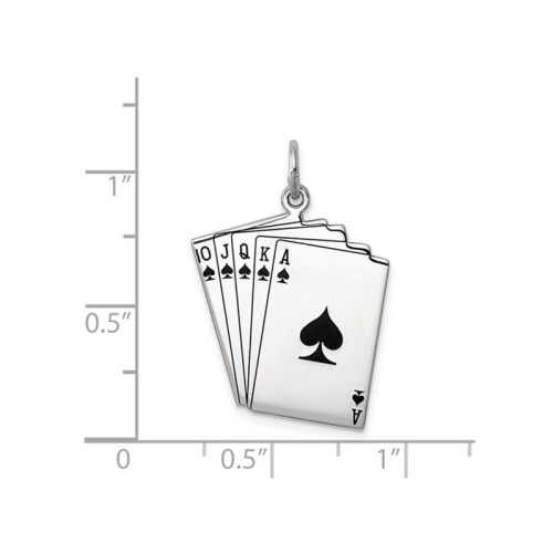 Cards Charm Pendant Necklace in Sterling Silver with Chain