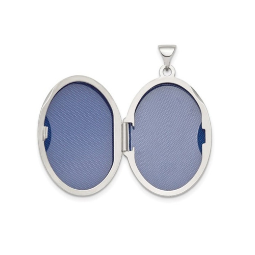 Sterling Silver Patterned Oval Locket Pendant Necklace with Chain
