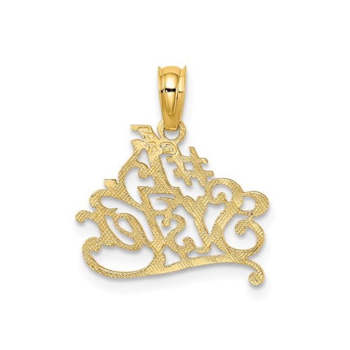 14K Yellow Gold #1 SISTER Charm Pendant Necklace with Chain
