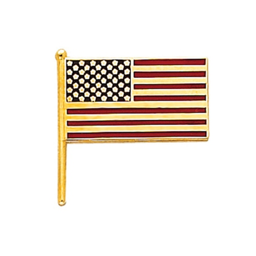 Cravate drapeau américain, or jaune 14 K