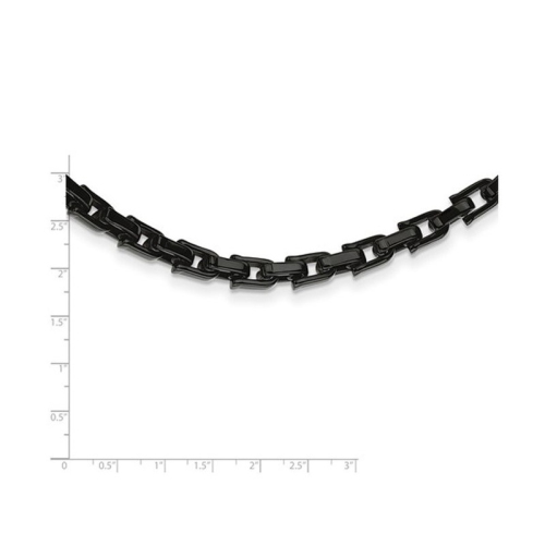 Mens Necklace in Stainless Steel with Black Plating 20 Inch