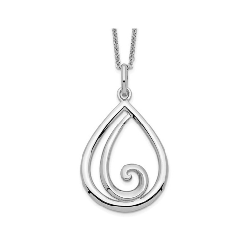 GEM AND HARMONY  Remember Me Always Pendant Necklace In Sterling With Chain In Silver