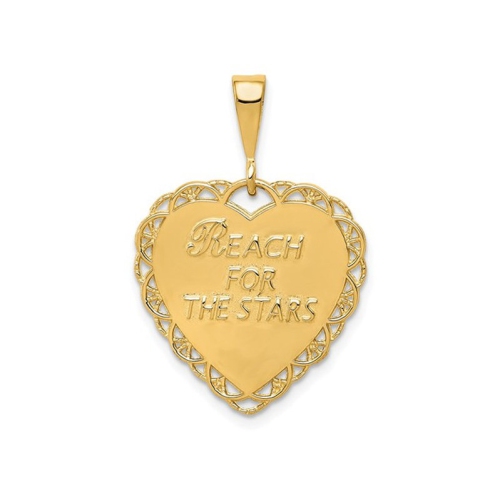 Sweet 16 Reversible Heart Pendant Necklace in 14K Yellow Gold with Chain