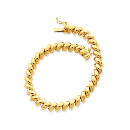 GEM AND HARMONY  14K Gold Polished San Marco Bracelet (7.00 Inches) In Yellow