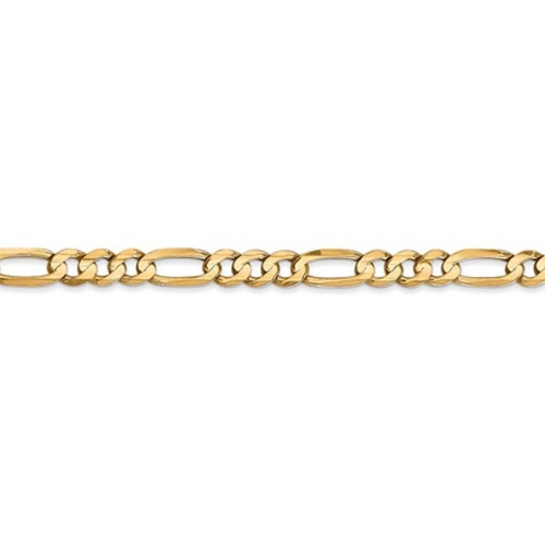 14K Yellow Gold Figaro Chain Bracelet 8 Inches