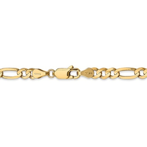 14K Yellow Gold Figaro Chain Bracelet 8 Inches