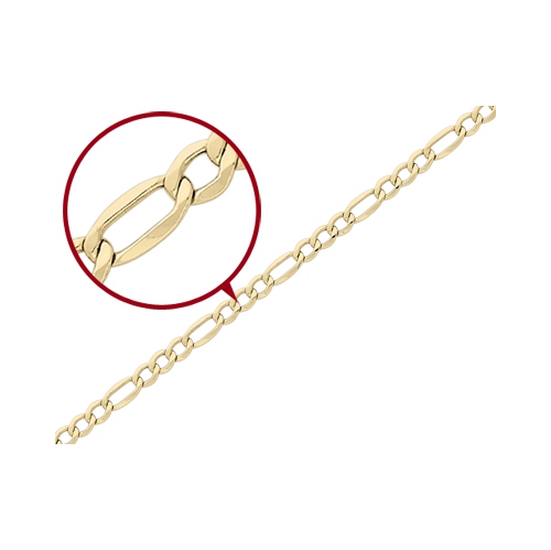 Figaro Chain Bracelet in 14K Yellow Gold 7 Inches