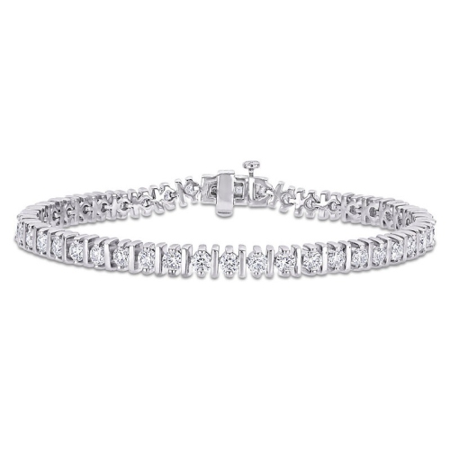 GEM AND HARMONY  4.50 Carat (Ctw) Lab-Created Moissanite Tennis Bracelet In Sterling In Silver