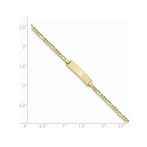 14K Yellow Gold Engraveable Figaro ID Bracelet