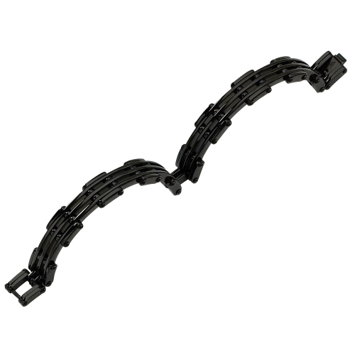 Mens Bracelet in Stainless Steel with Black Plating 8.50 Inches