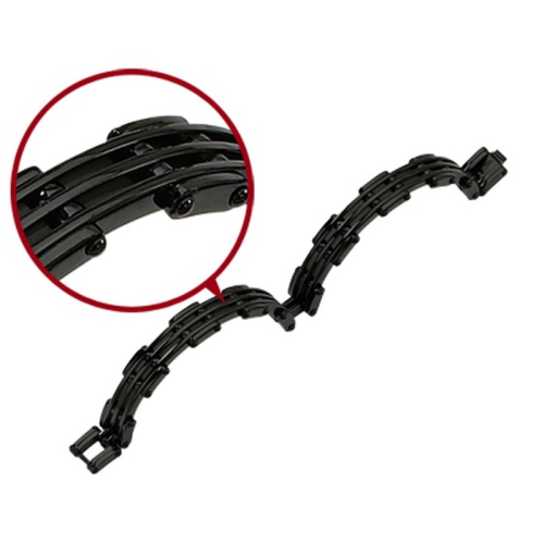 Mens Bracelet in Stainless Steel with Black Plating 8.50 Inches