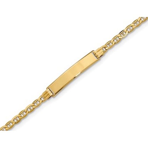 GEM AND HARMONY  Engraveable Id Bracelet In 14K Gold 7 Inches In Yellow