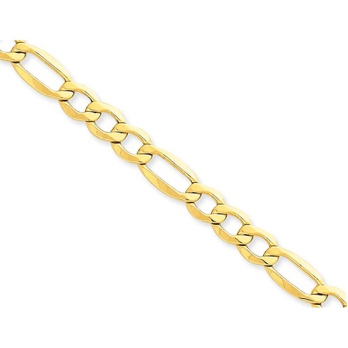 Figaro Chain Bracelet in Polished 14K Yellow Gold 8 Inches