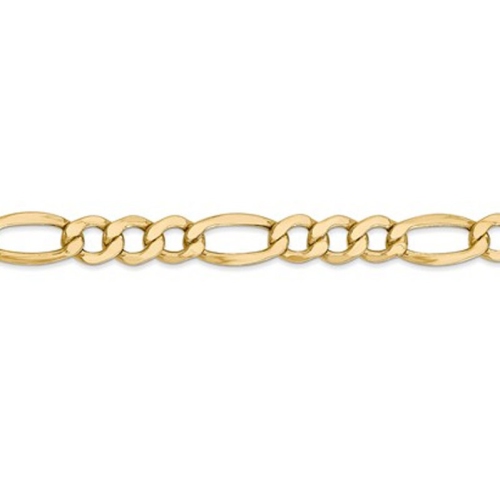 Figaro Chain Bracelet in Polished 14K Yellow Gold 8 Inches