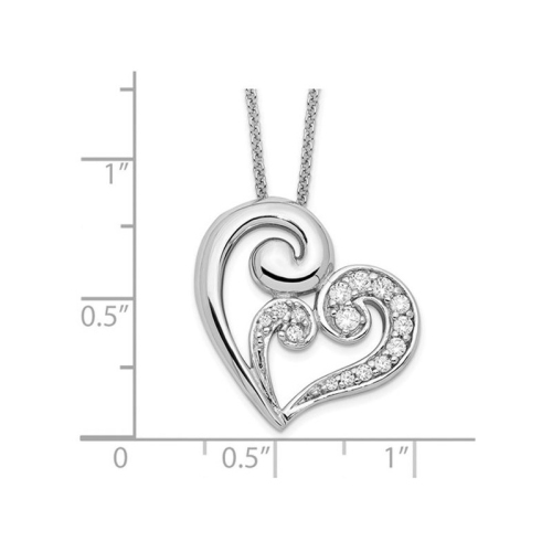 A Mothers Journey Heart Pendant Necklace in Sterling Silver with Chain