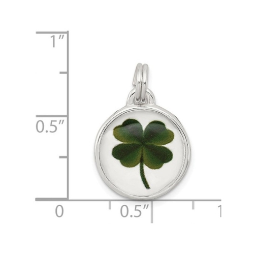 Four Leaf Clover Charm Pendant Necklace In Sterling Silver with Chain