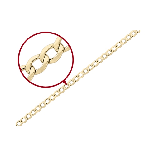 Curb Link Chain Necklace in 14K Yellow Gold 24 Inches