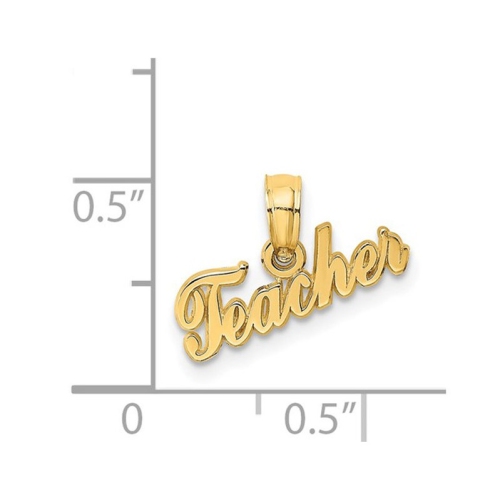 Collier à pendentif #1 TEACHER en or jaune 14 K avec chaîne
