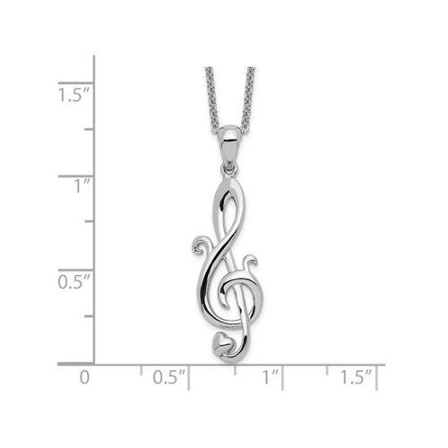 Love Notes Music Note Pendant Necklace in Sterling Silver with Chain